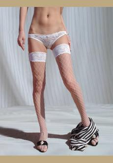 white fishnet thigh high stockings in hosiery stockings